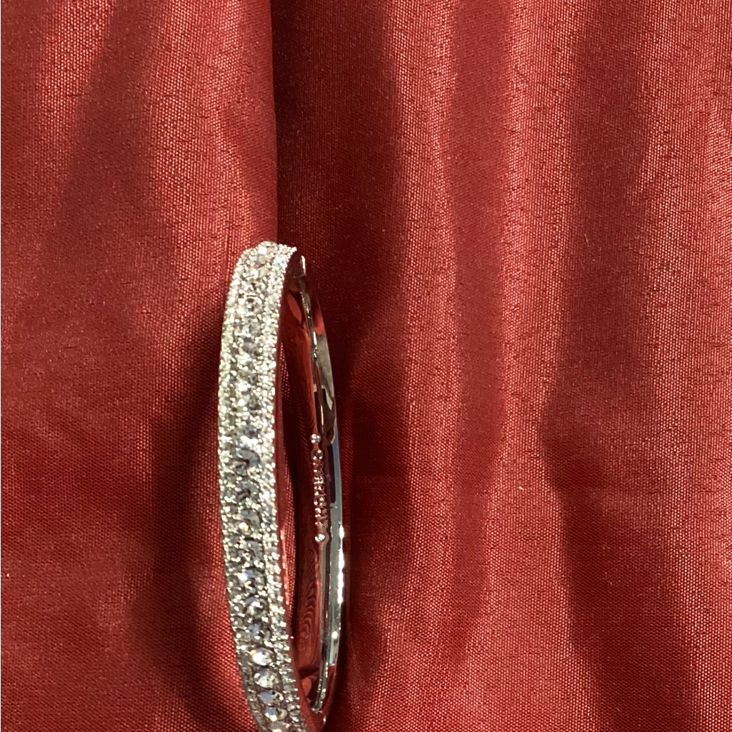 Givenchy Silver Crystal Pav Bangle Bracelet